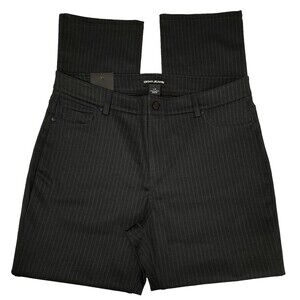 DKNY Womens Large Black Pin Stripe Pull on Ponte Pants Chino New
